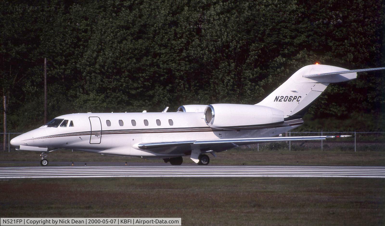 N521FP, 1997 Cessna 750 Citation X C/N 750-0016, KBFI (Seen here as N206PC this airframe is currently registered N521FP as posted and uploaded)