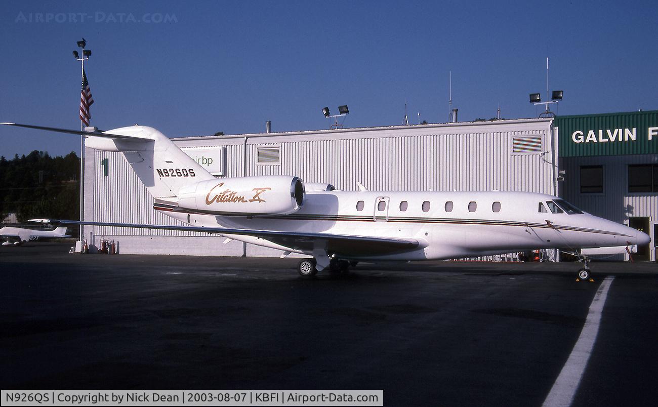 N926QS, 1997 Cessna 750 citation X Citation X C/N 750-0026, KBFI