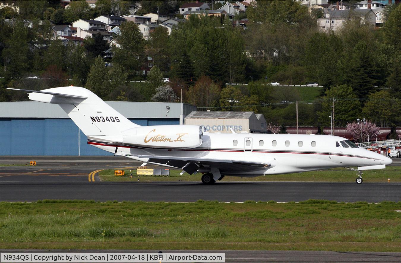 N934QS, 1997 Cessna 750 Citation X Citation X C/N 750-0034, KBFI