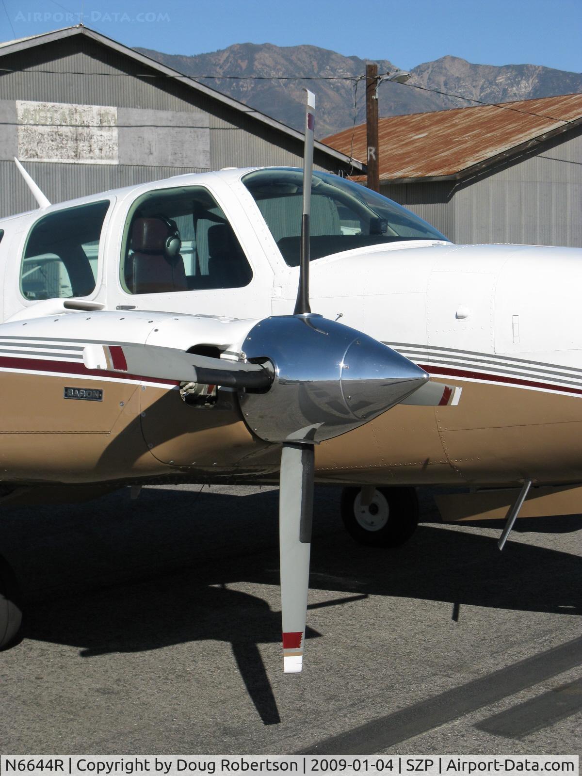 N6644R, 1974 Beech 58 Baron C/N TH-544, 1974 Beech 58 Baron, two Continental IO-520-C 285 Hp each, four-blade props