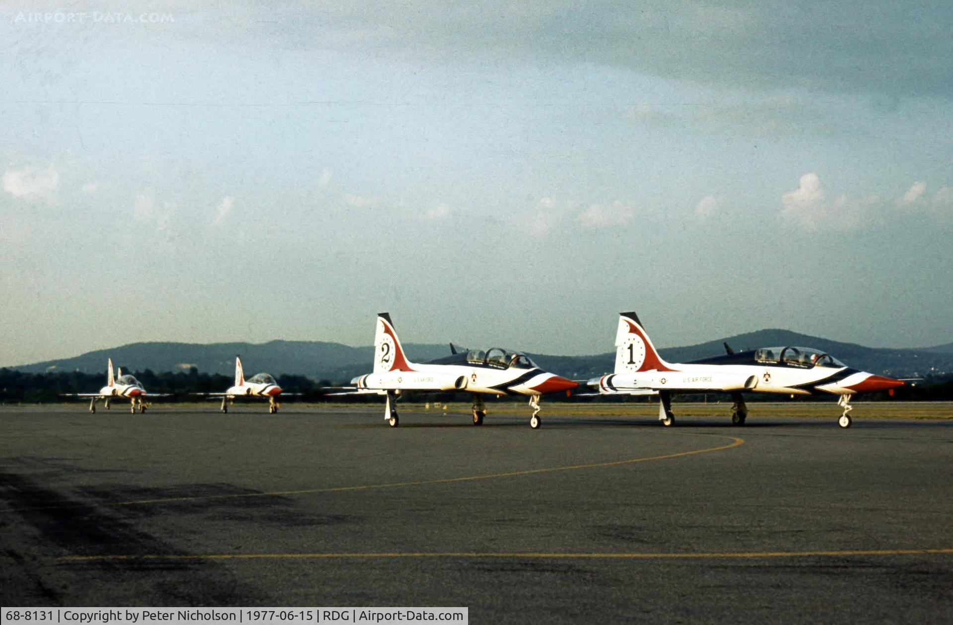68-8131, 1968 Northrop T-38A Talon C/N T.6136, This Talon leads the Thunderbirds at the 1977 Reading Airshow in Pennsylvania.