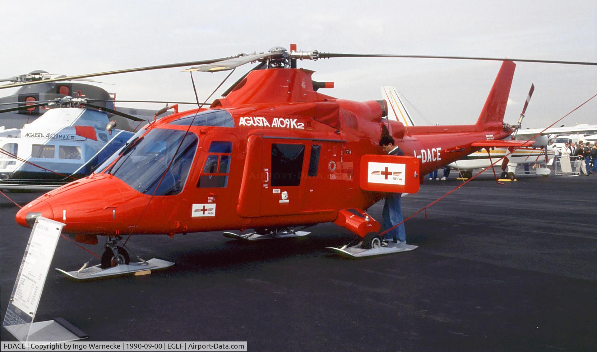 I-DACE, 1984 Agusta A-109K-2 C/N 7340, Agusta A.109K-2 Hirundo, EMS-Version for REGA (Switzerland)  at Farnborough International 1990