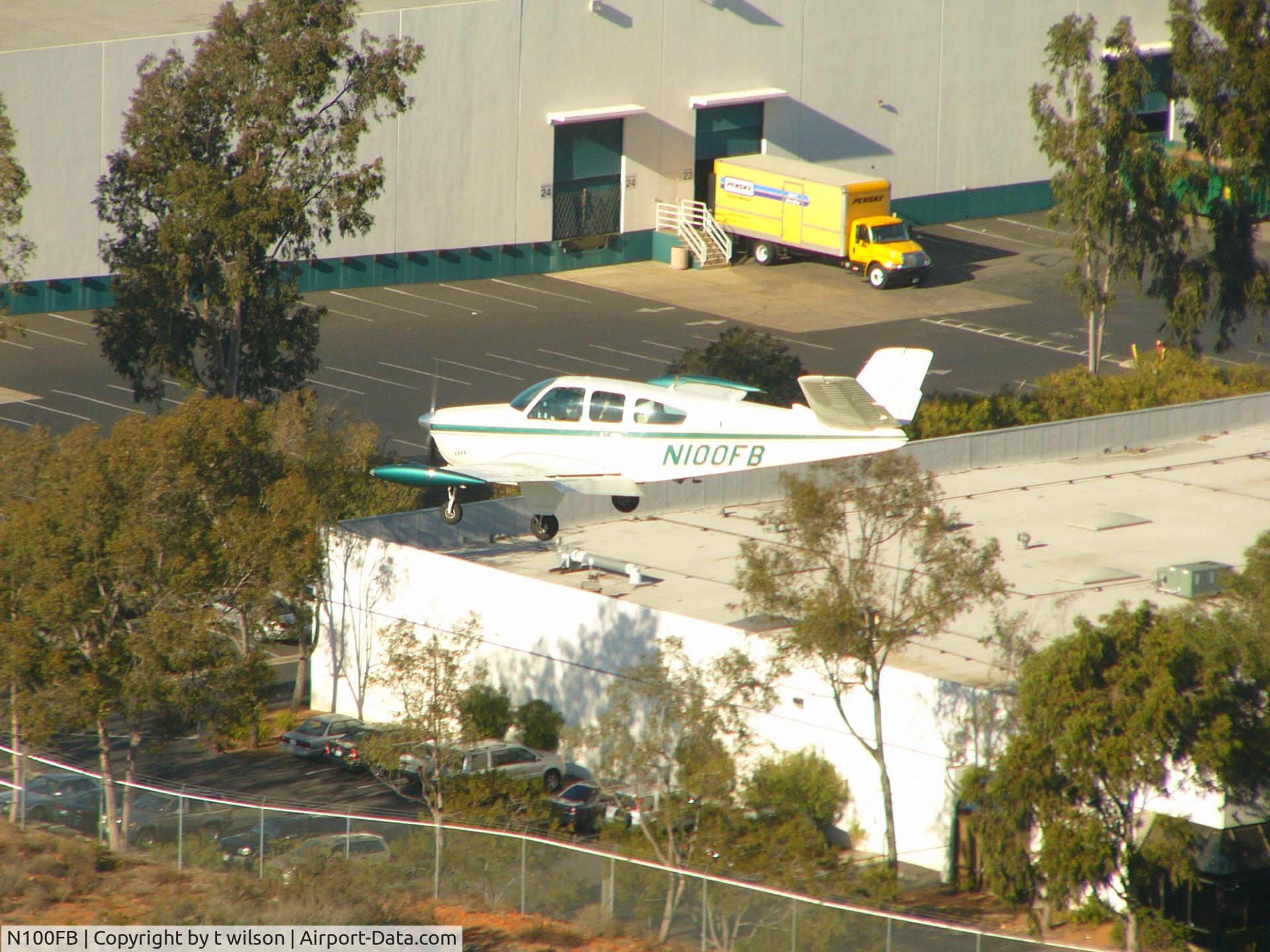 N100FB, 1963 Beech P35 Bonanza C/N D-7158, into san diego