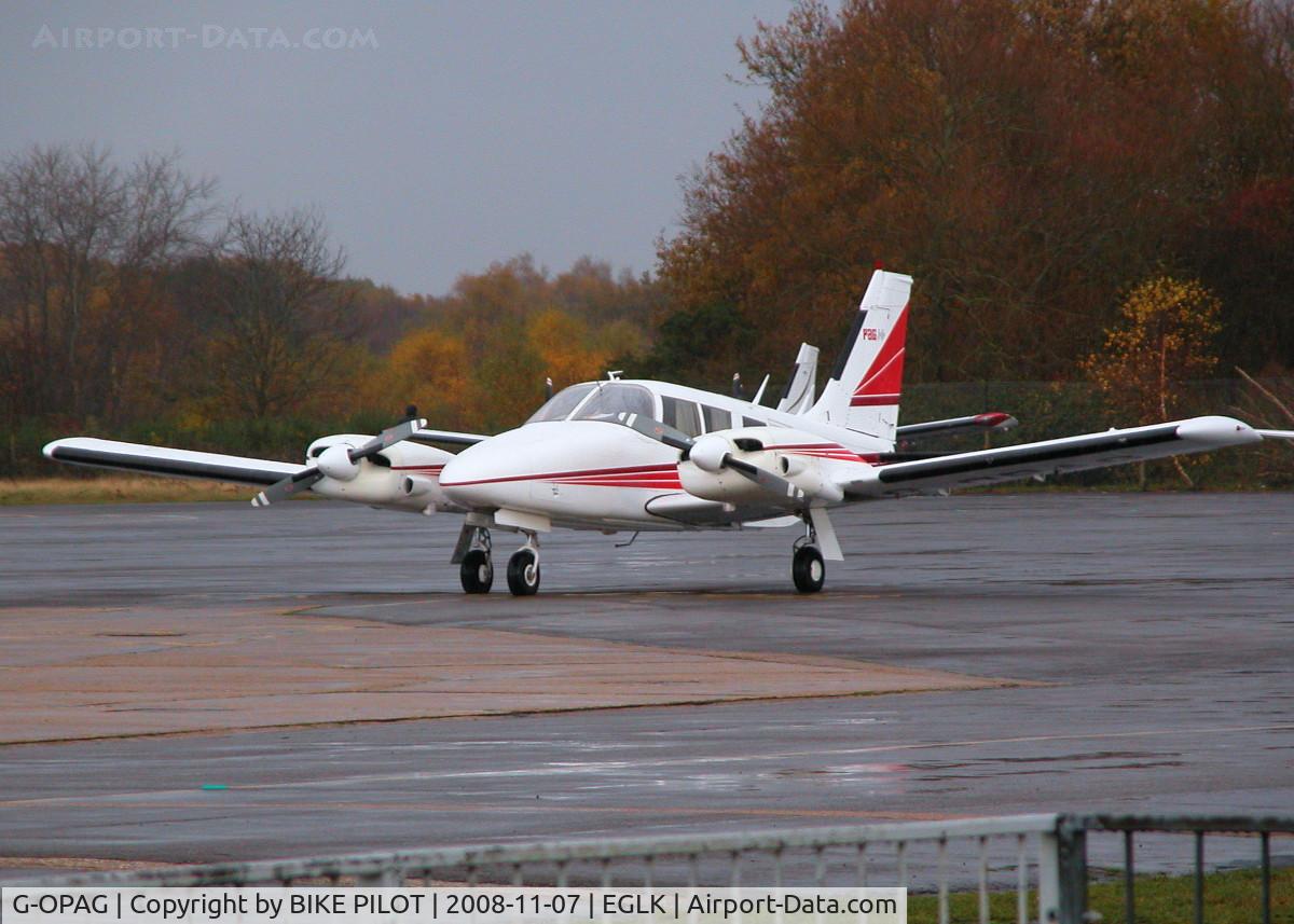 G-OPAG, 1972 Piper PA-34-200 Seneca C/N 34-7250348, PARKED UP FOR ABOUT AN HOUR