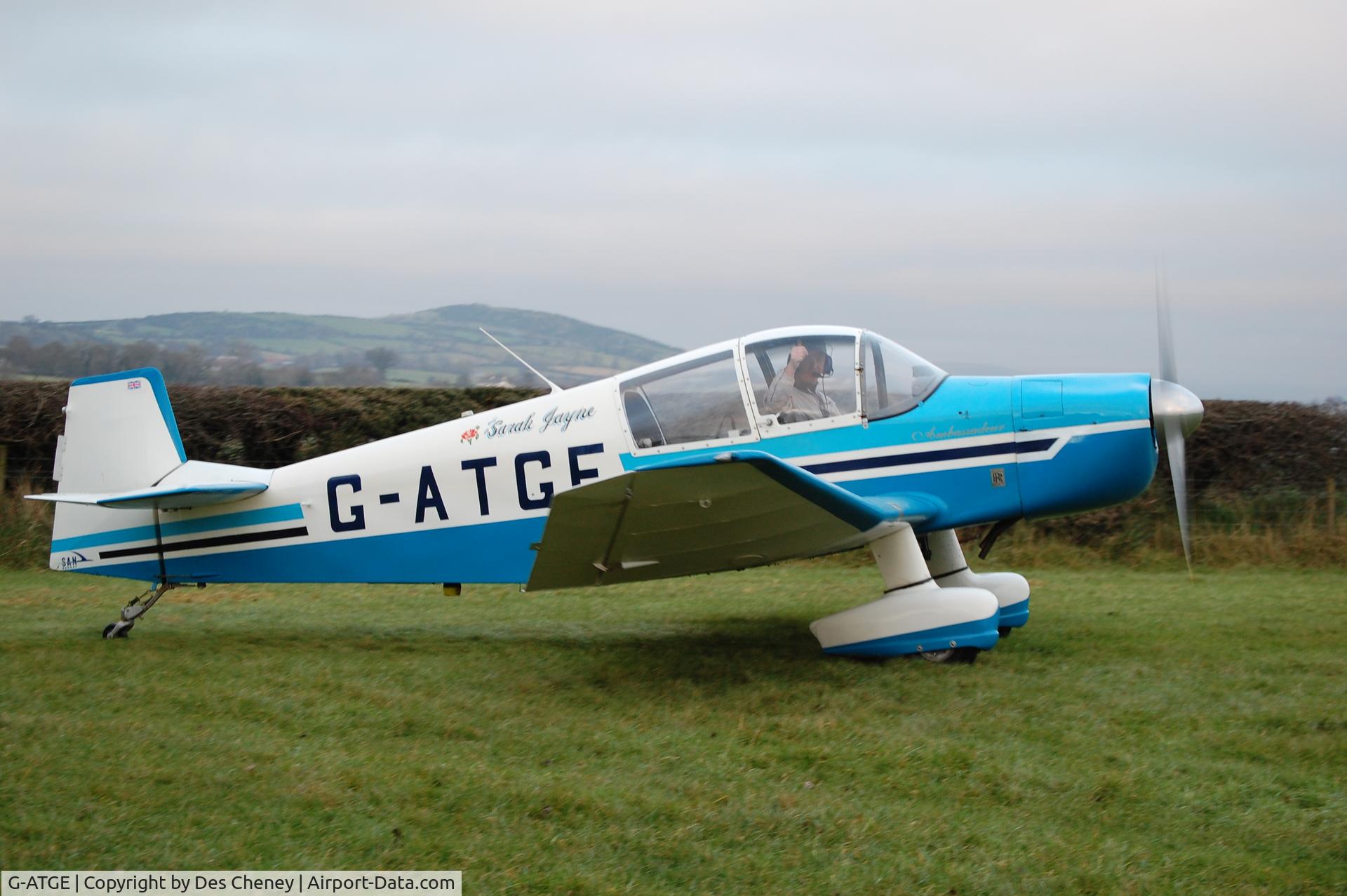 G-ATGE, 1960 SAN Jodel DR.1050 Ambassadeur C/N 114, Jodel GE flies from Gransha airstrip to homebase at Aughrim, near Kilkeel Co. Down, N. Ireland