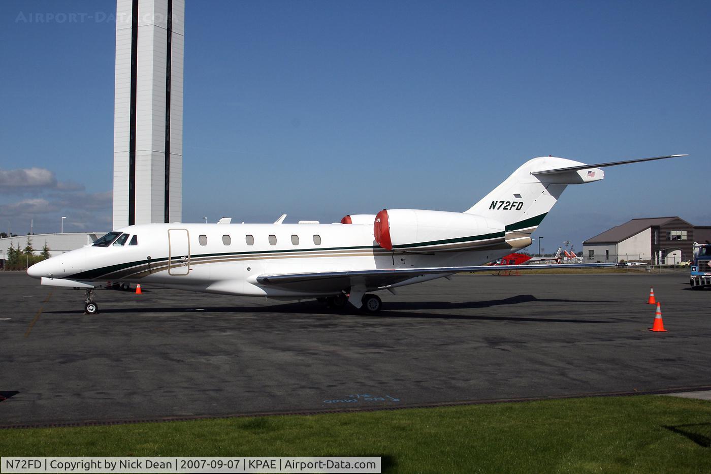N72FD, 1999 Cessna 750 Citation X C/N 750-0072, KPAE