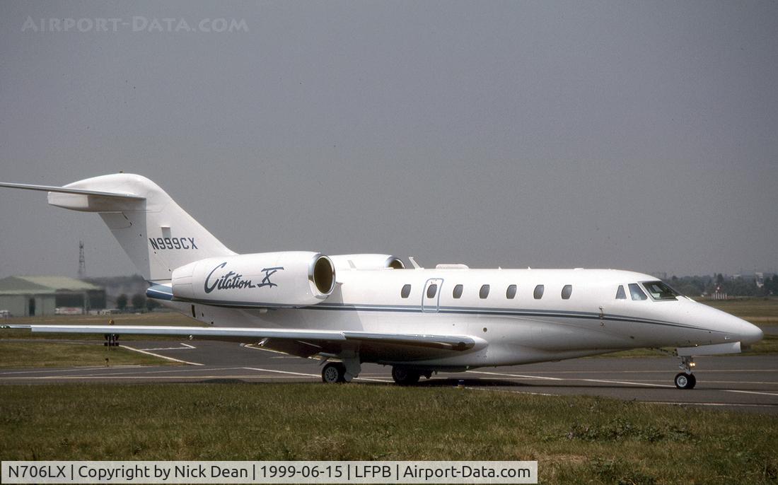 N706LX, 1999 Cessna 750 Citation X C/N 750-0073, LFPB (Seen here as N999CX now carried by a C550 the Slicer is currently registered N706LX as posted)