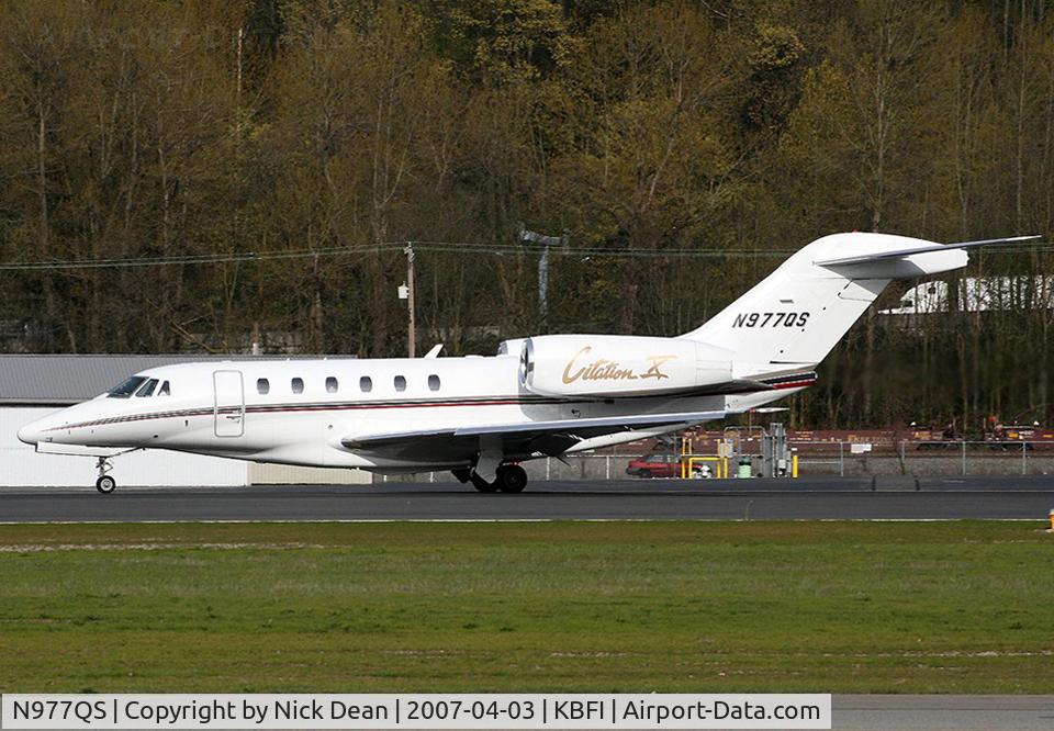 N977QS, 1999 Cessna 750 Citation X Citation X C/N 750-0077, KBFI