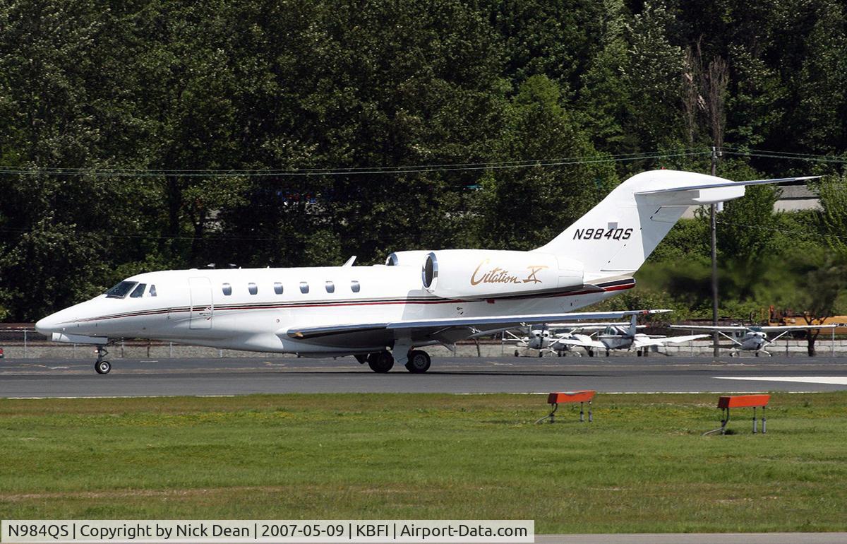 N984QS, 1999 Cessna 750 Citation X C/N 750-0084, KBFI