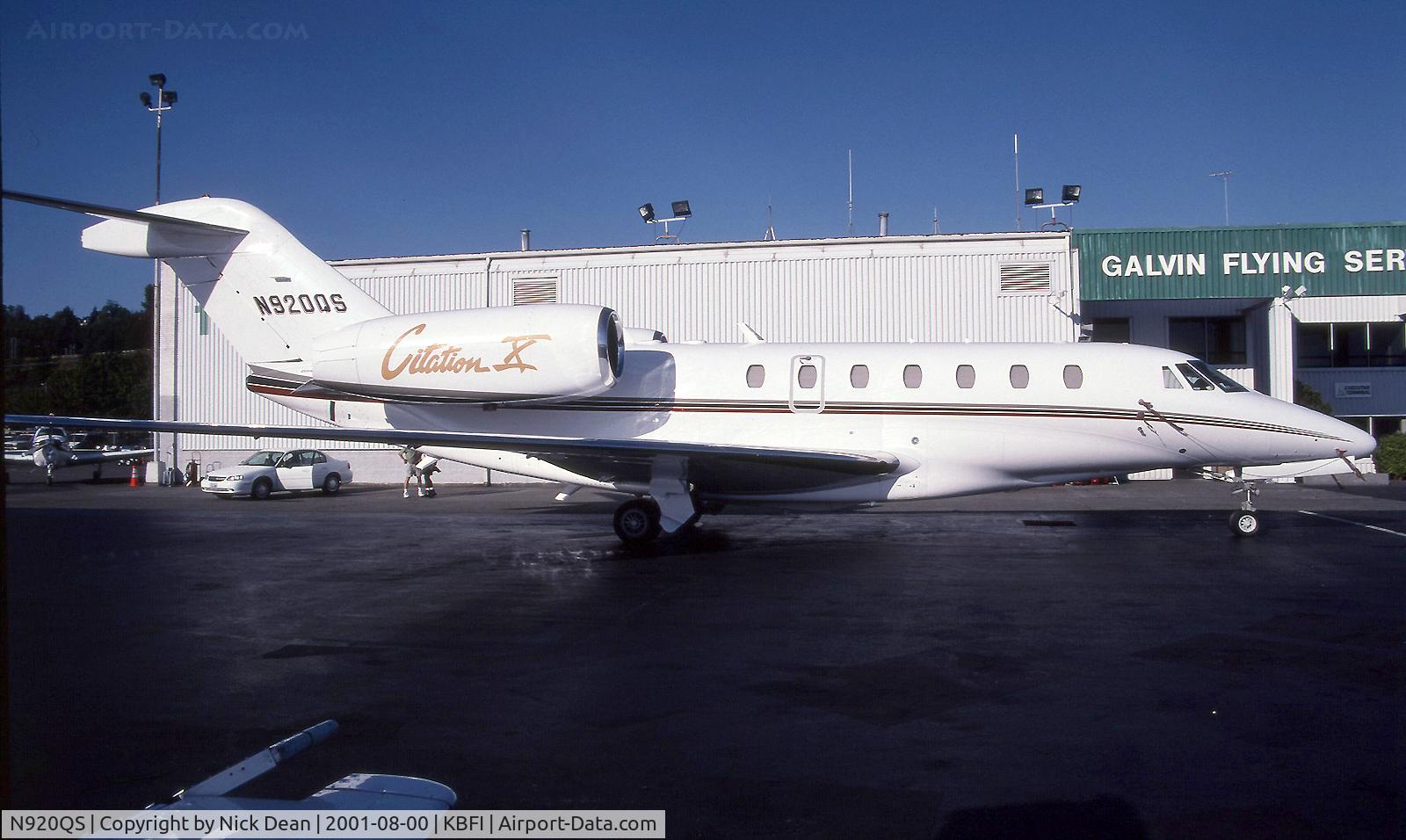 N920QS, 2000 Cessna 750 Citation X Citation X C/N 750-0120, KBFI