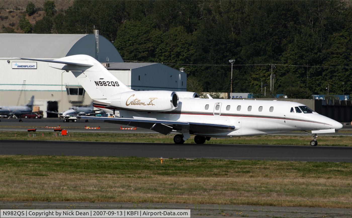 N982QS, 2001 Cessna 750 Citation X Citation X C/N 750-0182, KBFI