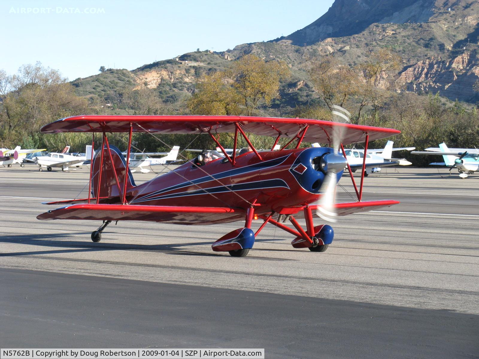 N5762B, 1980 Great Lakes 2T-1A-2 Sport Trainer C/N 0833, 1980 Great Lakes 2T-1A-2 SPORT TRAINER, Lycoming AEIO-360-B1F6 180 Hp, taxi to Rwy 04