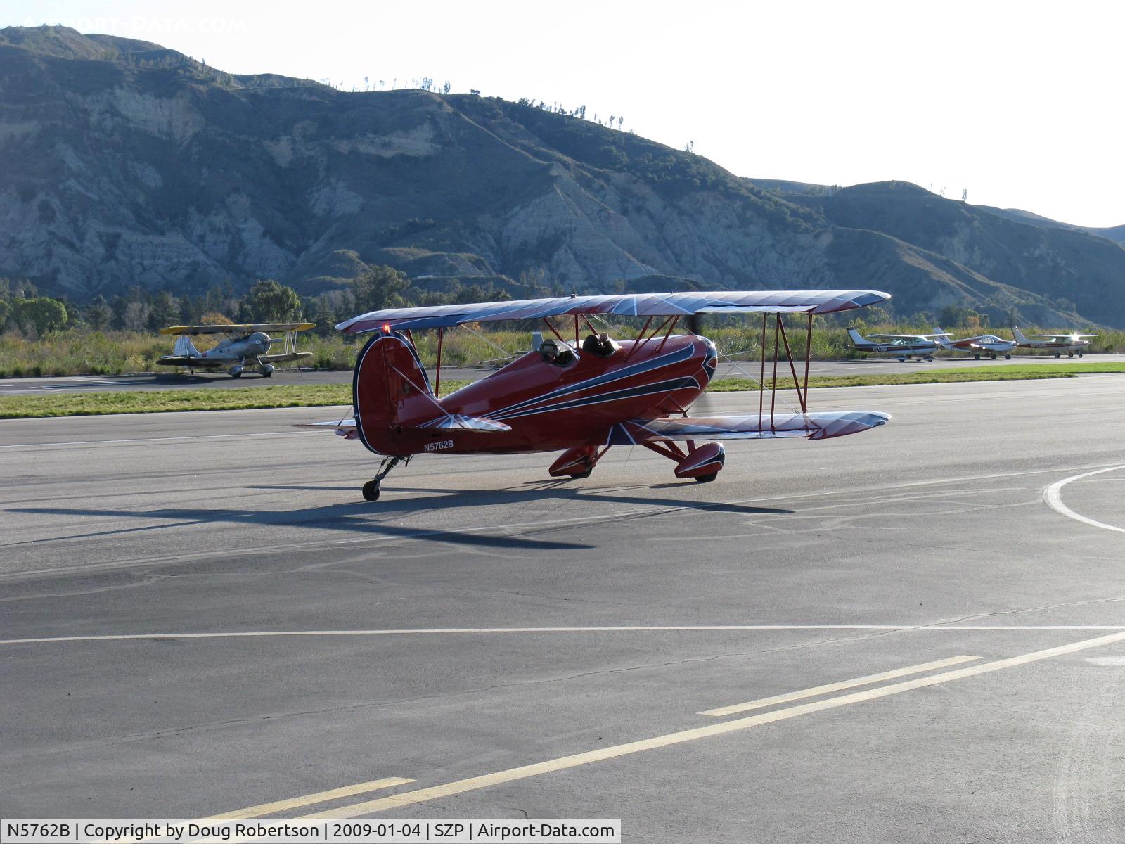 N5762B, 1980 Great Lakes 2T-1A-2 Sport Trainer C/N 0833, 1980 Great Lakes 2T-1A-2 SPORT TRAINER, Lycoming AEIO-360-B1F6 180 Hp, taxi to Rwy 04