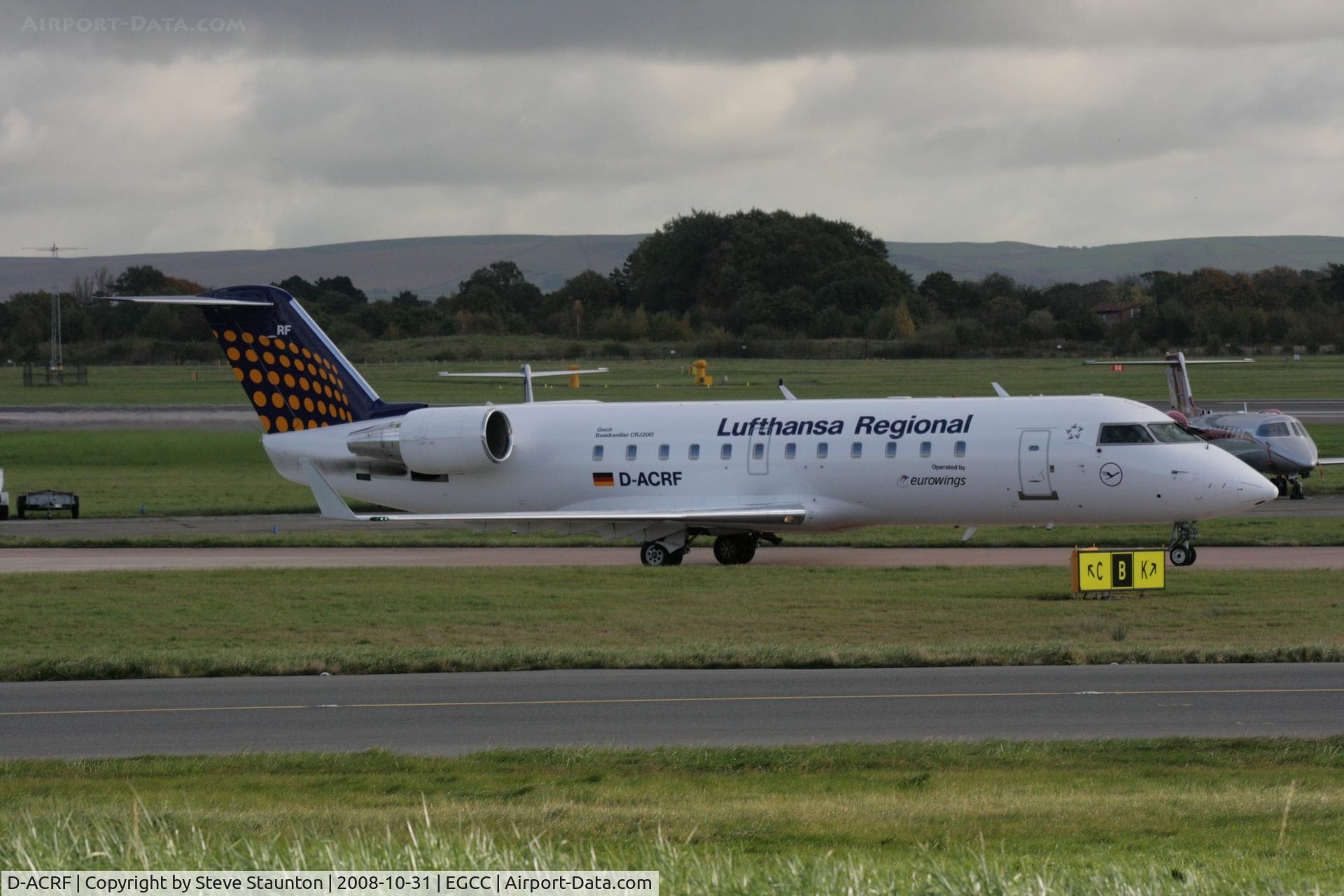 D-ACRF, 2002 Bombardier CRJ-200ER (CL-600-2B19) C/N 7619, Taken at Manchester Airport, October 2008