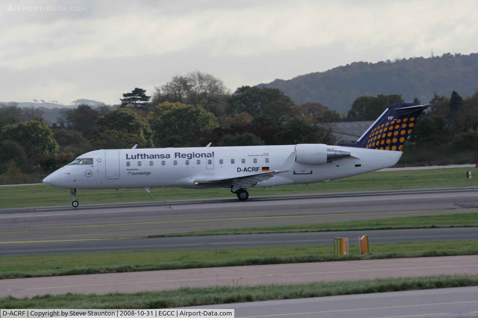 D-ACRF, 2002 Bombardier CRJ-200ER (CL-600-2B19) C/N 7619, Taken at Manchester Airport, October 2008