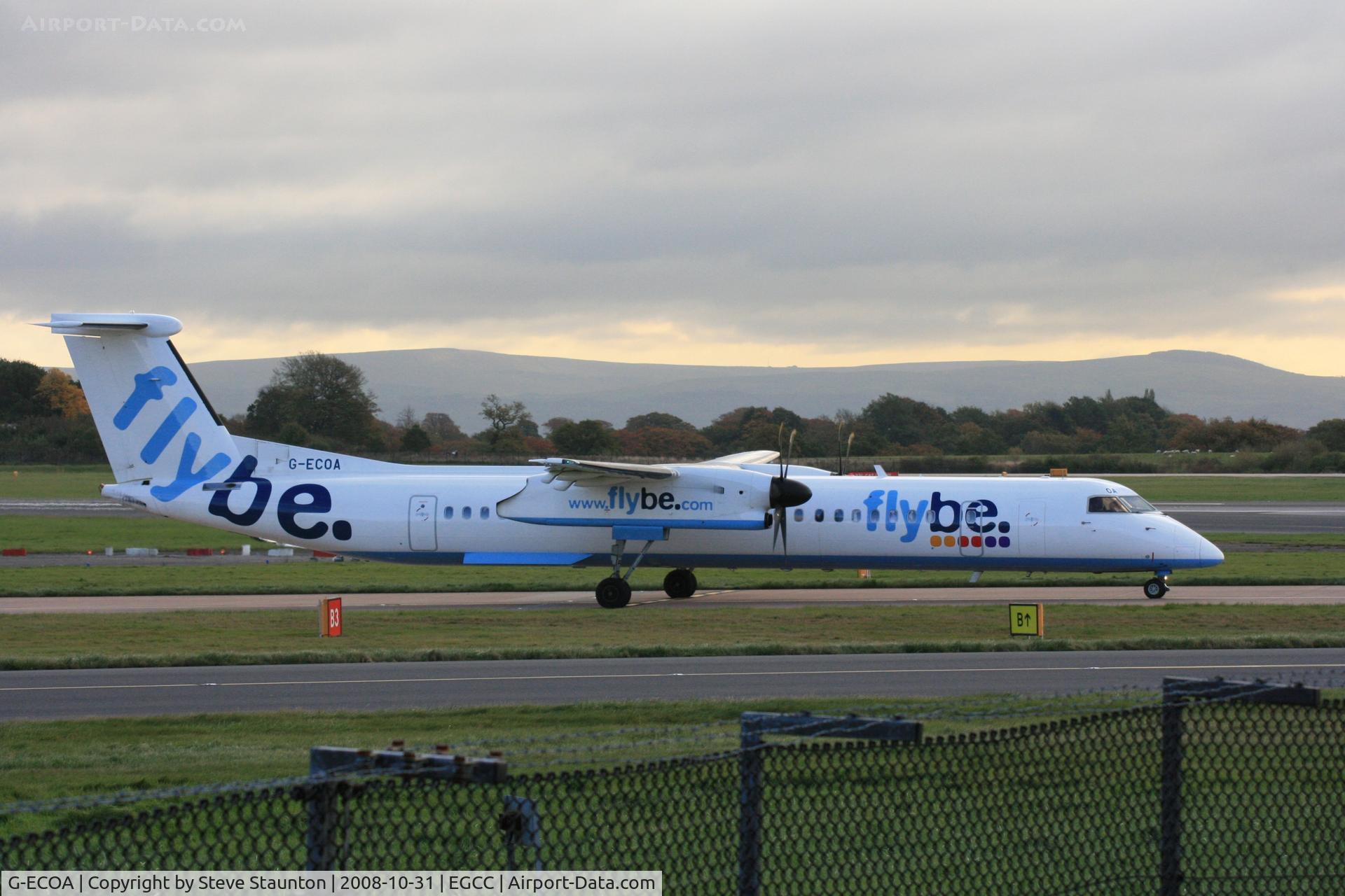 G-ECOA, 2007 De Havilland Canada DHC-8-402Q Dash 8 C/N 4180, Taken at Manchester Airport, October 2008