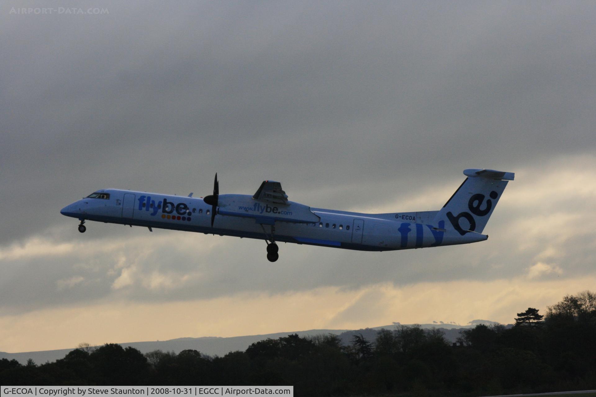 G-ECOA, 2007 De Havilland Canada DHC-8-402Q Dash 8 C/N 4180, Taken at Manchester Airport, October 2008