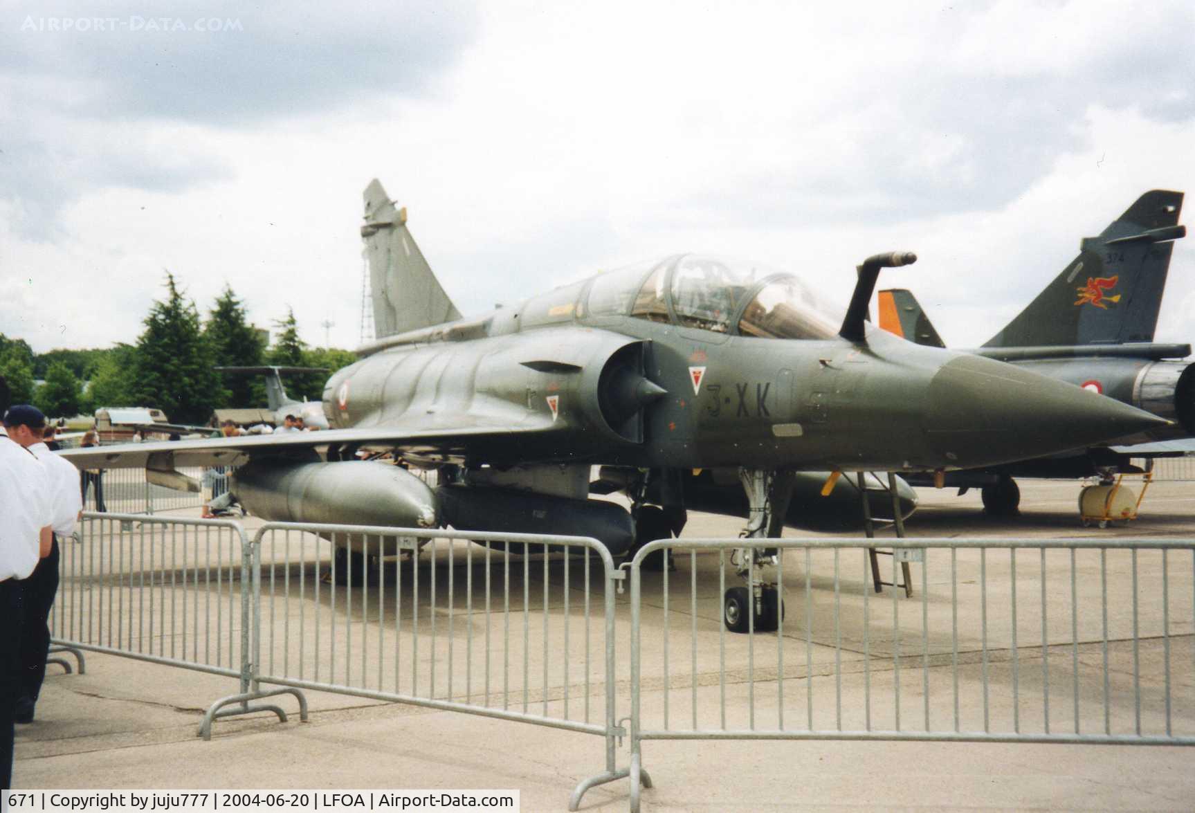 671, Dassault Mirage 2000D C/N 545, on display at Avord