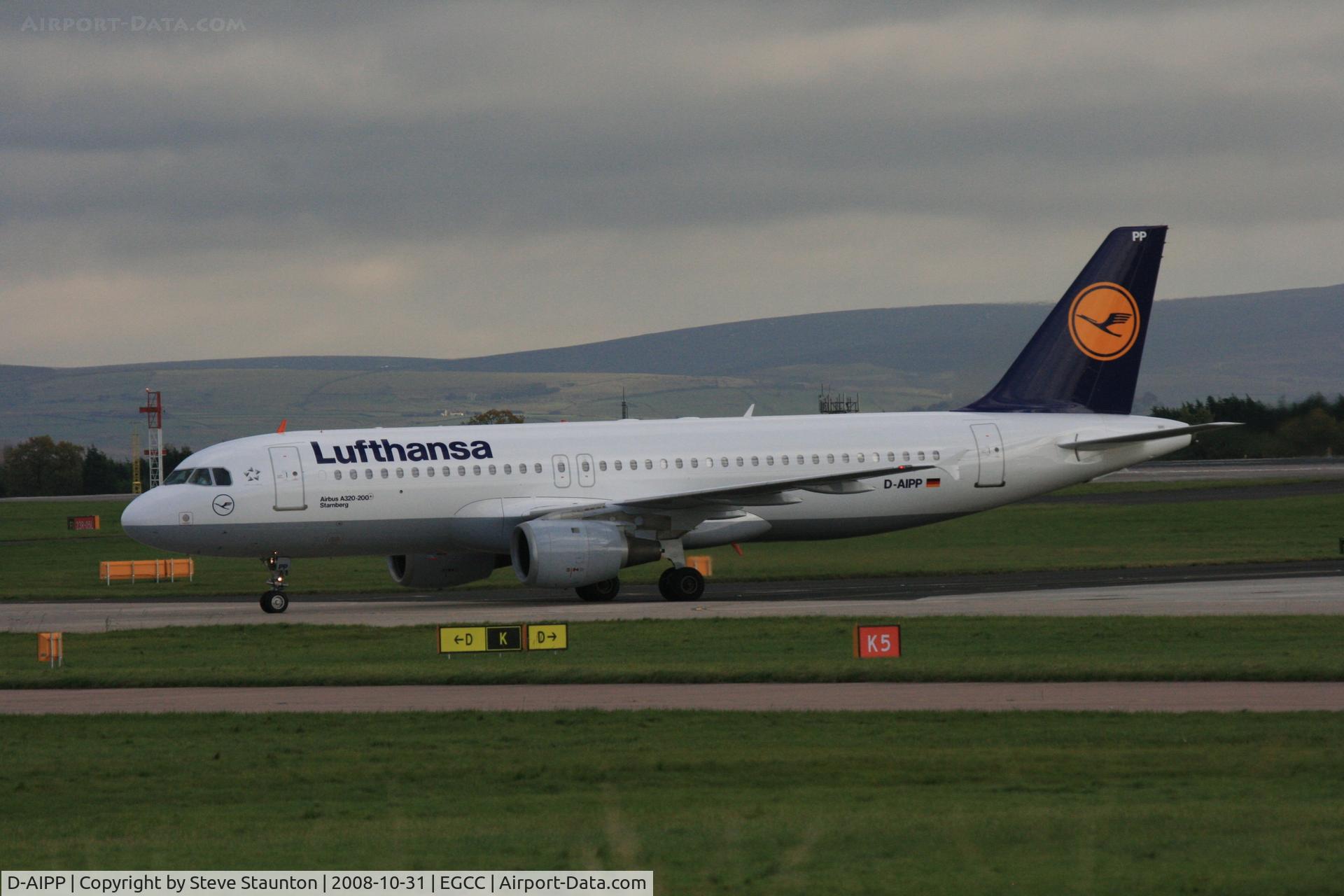 D-AIPP, 1990 Airbus A320-211 C/N 110, Taken at Manchester Airport, October 2008