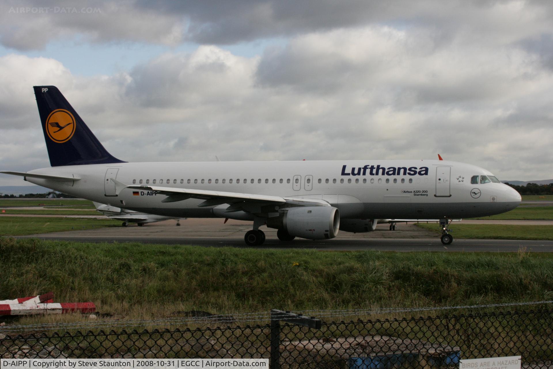 D-AIPP, 1990 Airbus A320-211 C/N 110, Taken at Manchester Airport, October 2008