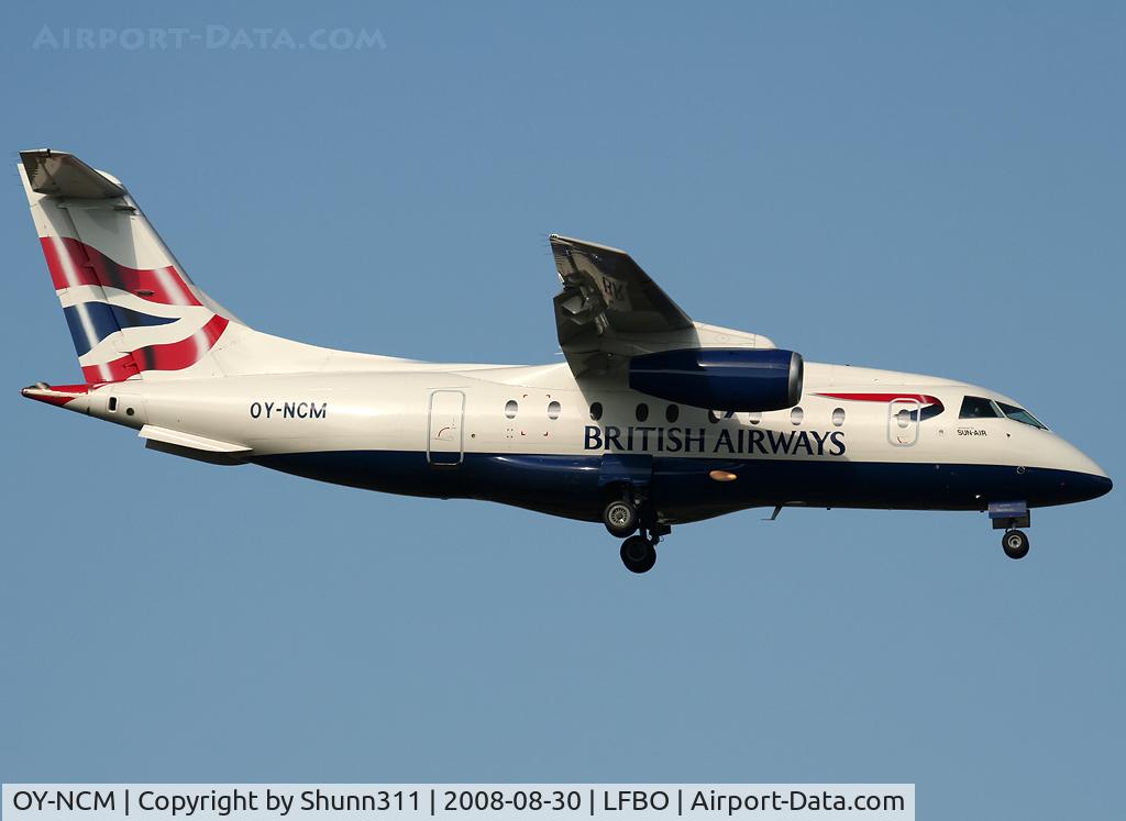 OY-NCM, 2001 Fairchild Dornier 328-300 328JET C/N 3190, Landing rwy 14R