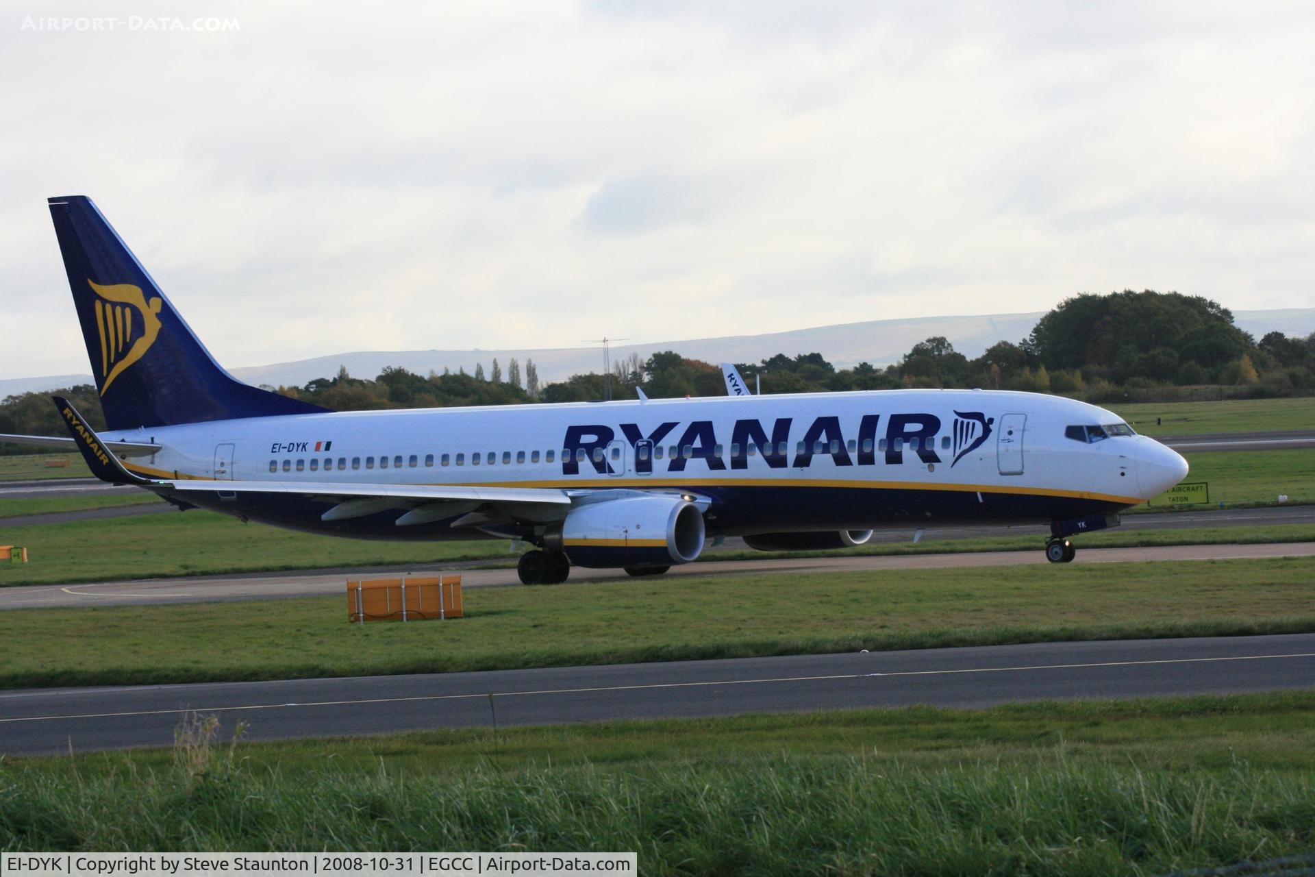 EI-DYK, 2008 Boeing 737-8AS C/N 36573, Taken at Manchester Airport, October 2008