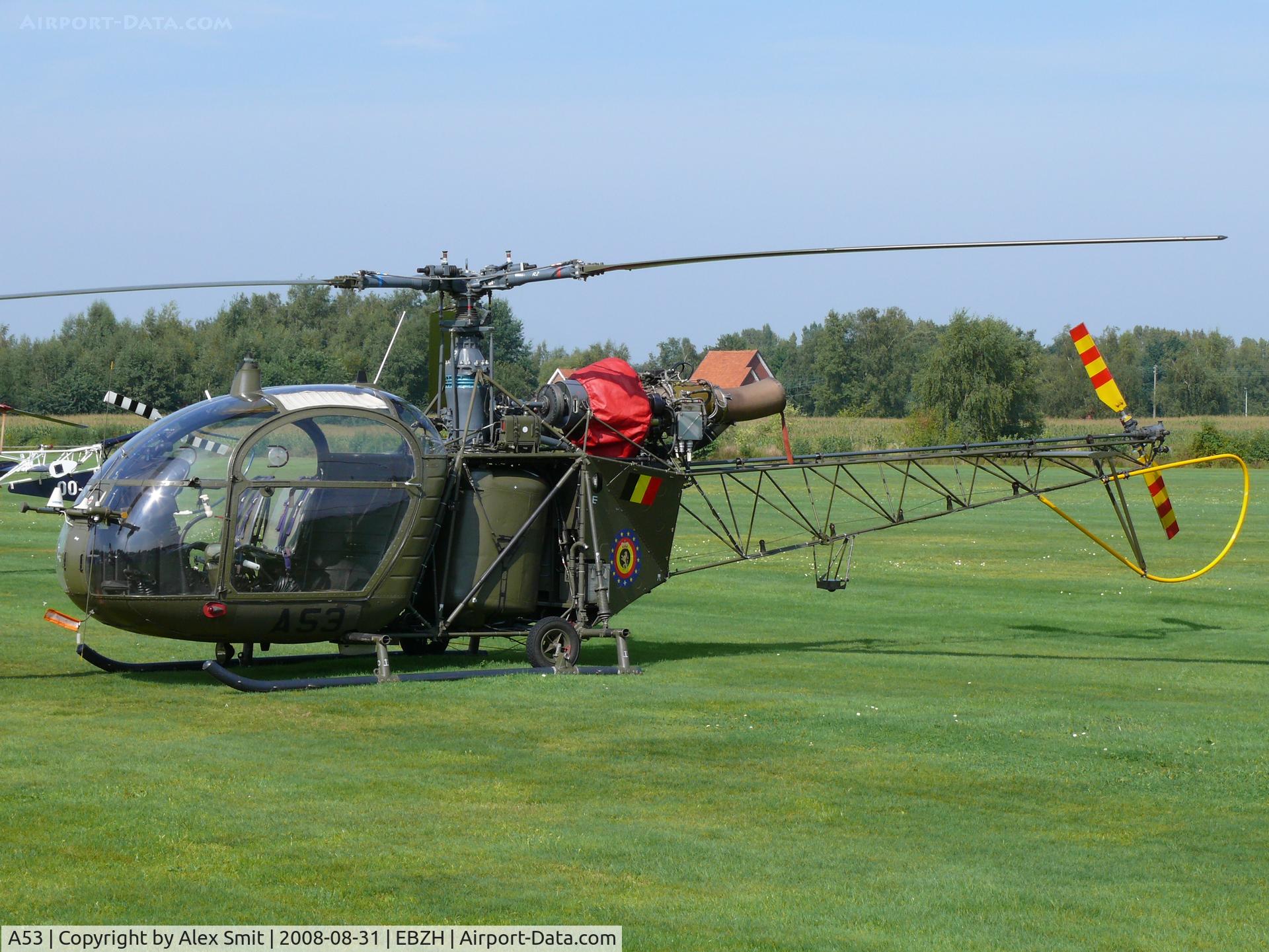 A53, Sud Aviation SA-318C Alouette II C/N 1995/622C-A72, Sud Aviation SA318C Alouette II A-53 Belgian Air Force