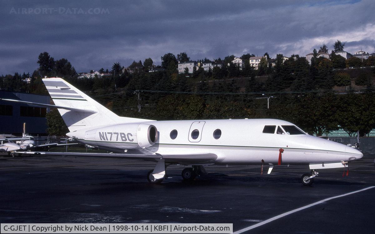 C-GJET, 1974 Dassault Falcon 10 C/N 25, KBFI (Seen here as N177BC this airframe is currently registered C-GJET as posted)