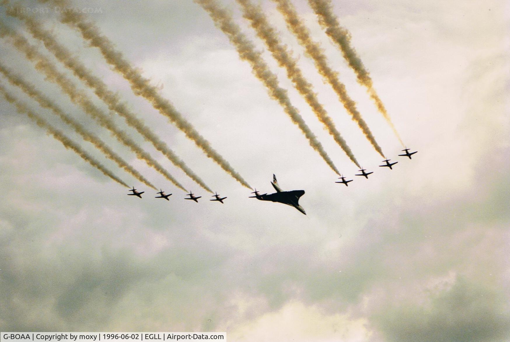 G-BOAA, 1974 Aerospatiale-BAC Concorde 1-102 C/N 100-006, CONCORDE AND RED ARROWS LHR 50TH ANNIVERSARY FLYPAST