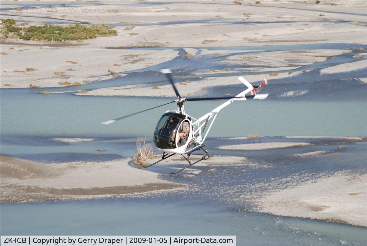 ZK-ICB, 2006 Schweizer 269C-1 C/N 251, Schweizer 269C over the Waimakariri River, South Island, N.Z.