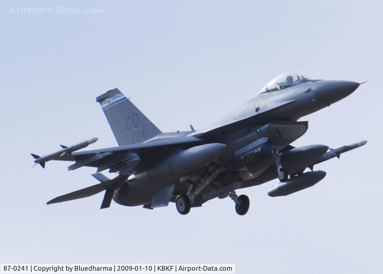 87-0241, 1987 General Dynamics F-16C Fighting Falcon C/N 5C-502, On final Lockheed Martin F-16C Falcon 120th Fighter Squadron at Buckley AFB, CO