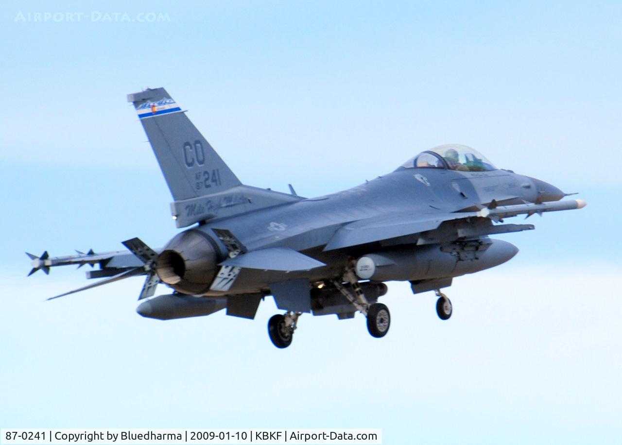 87-0241, 1987 General Dynamics F-16C Fighting Falcon C/N 5C-502, On final Lockheed Martin F-16C Falcon 120th Fighter Squadron at Buckley AFB, CO