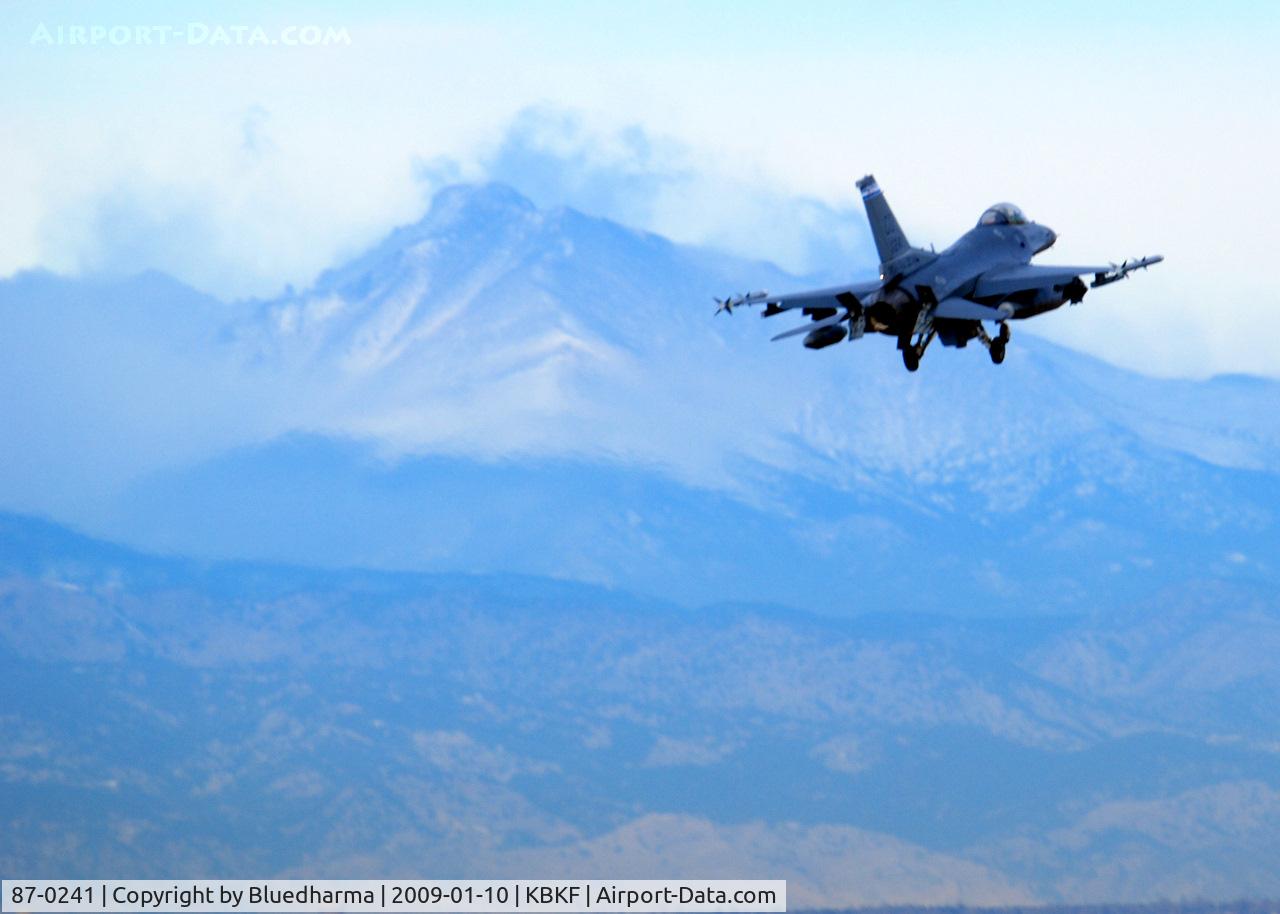 87-0241, 1987 General Dynamics F-16C Fighting Falcon C/N 5C-502, On final Lockheed Martin F-16C Falcon 120th Fighter Squadron at Buckley AFB, CO