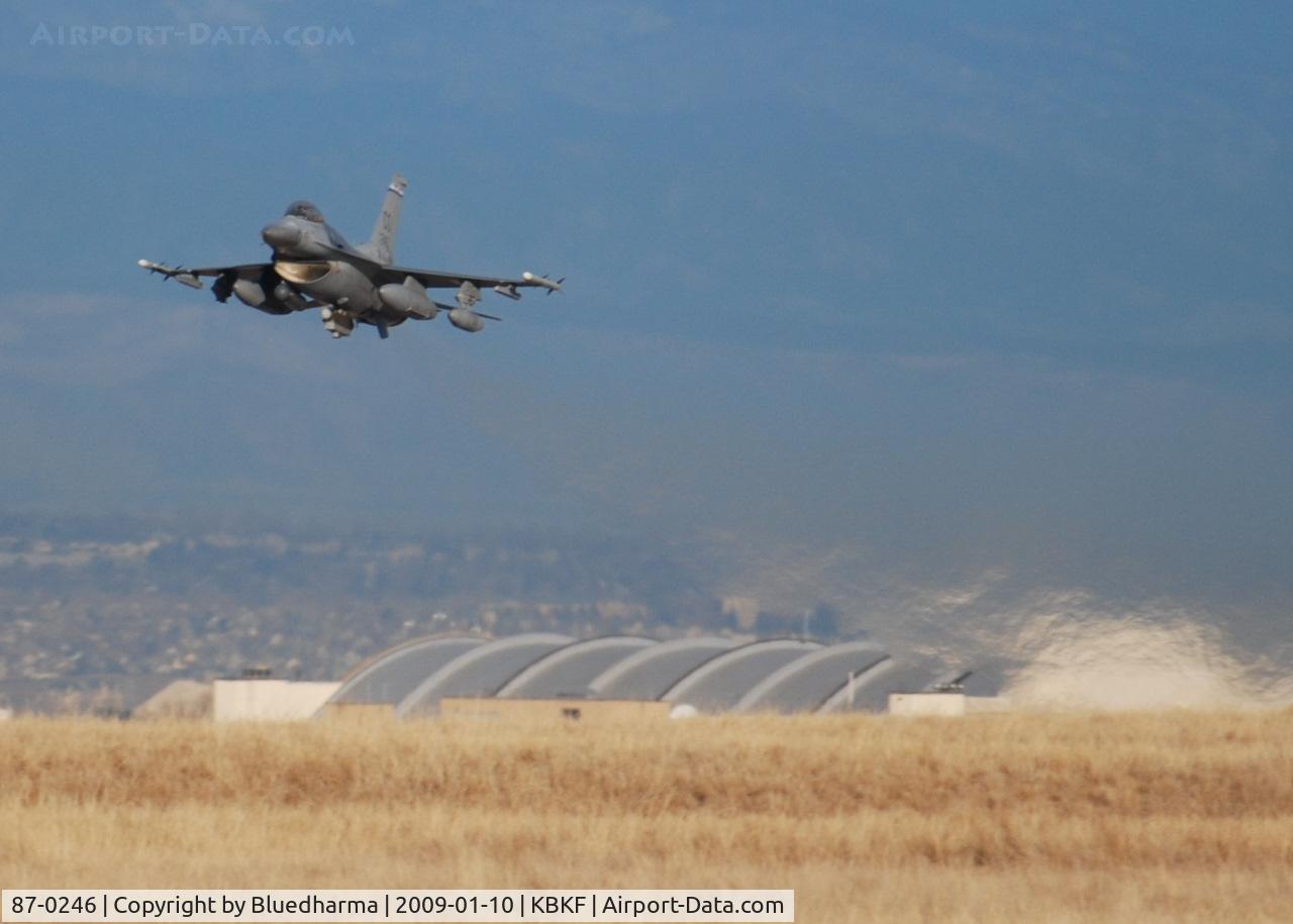 87-0246, General Dynamics F-16C Fighting Falcon C/N 5C-507, Takeoff Lockheed Martin F-16C Falcon 120th Fighter Squadron at Buckley AFB, CO