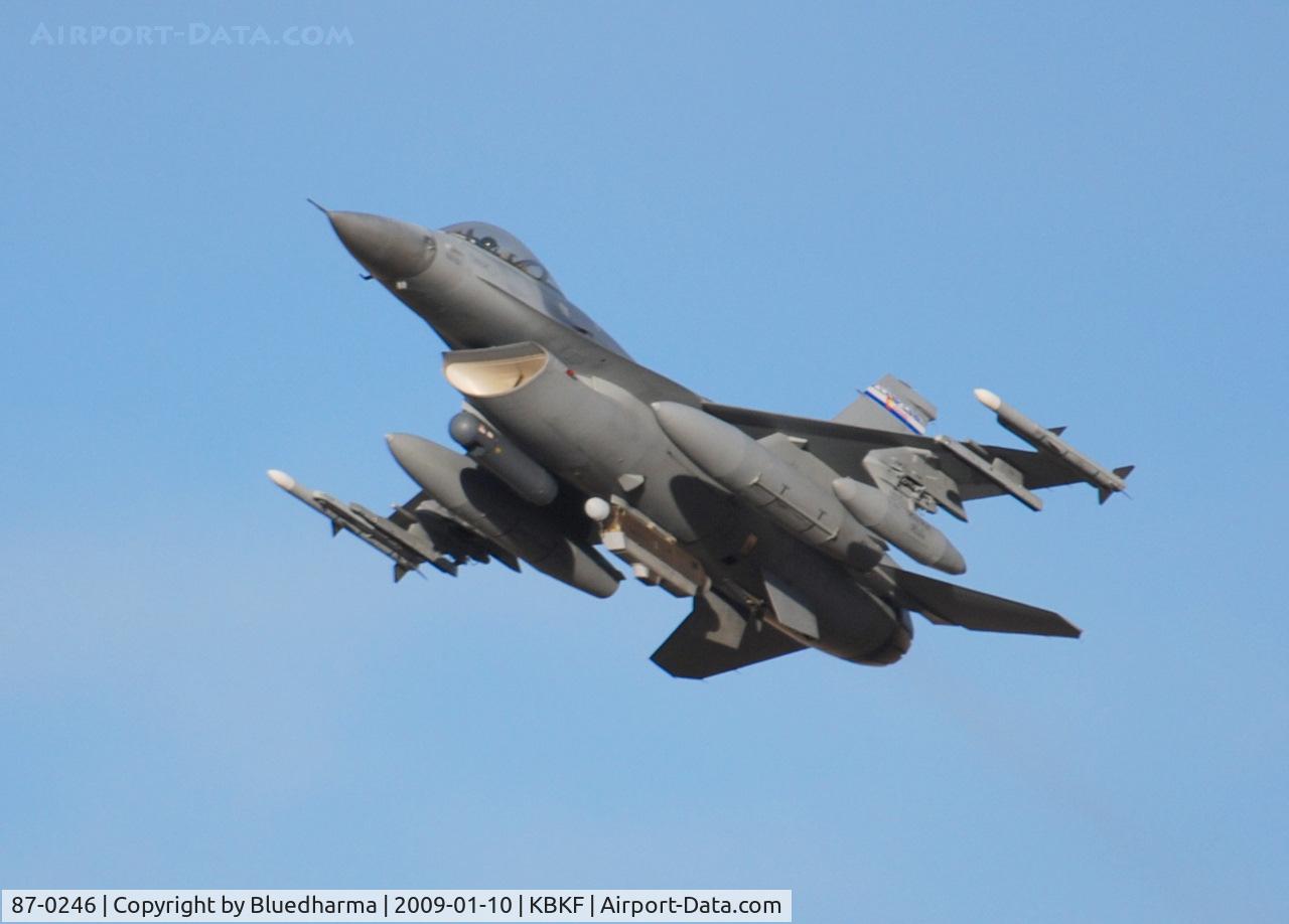 87-0246, General Dynamics F-16C Fighting Falcon C/N 5C-507, Takeoff Lockheed Martin F-16C Falcon 120th Fighter Squadron at Buckley AFB, CO