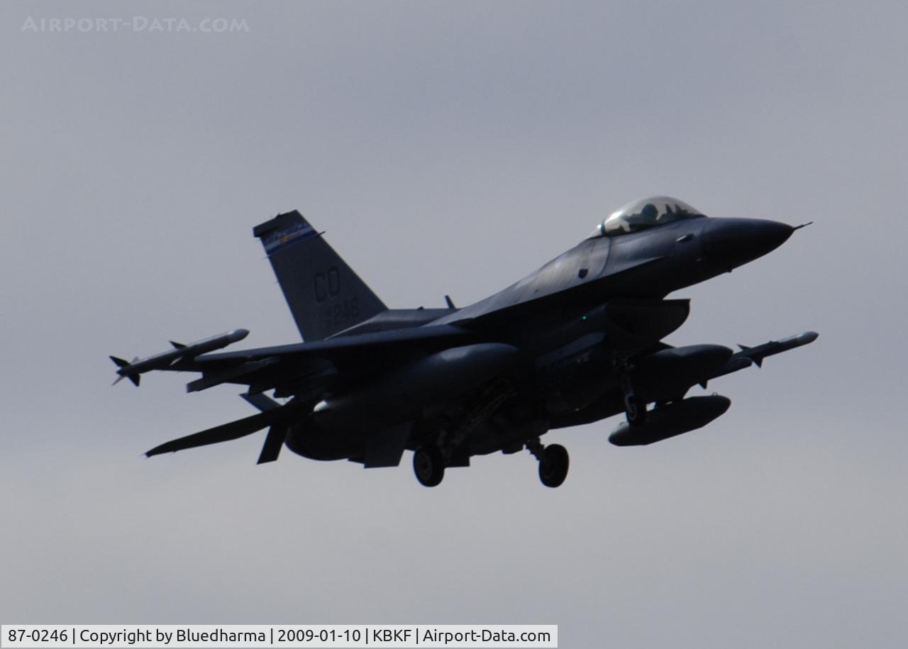 87-0246, General Dynamics F-16C Fighting Falcon C/N 5C-507, On final Lockheed Martin F-16C Falcon 120th Fighter Squadron at Buckley AFB, CO