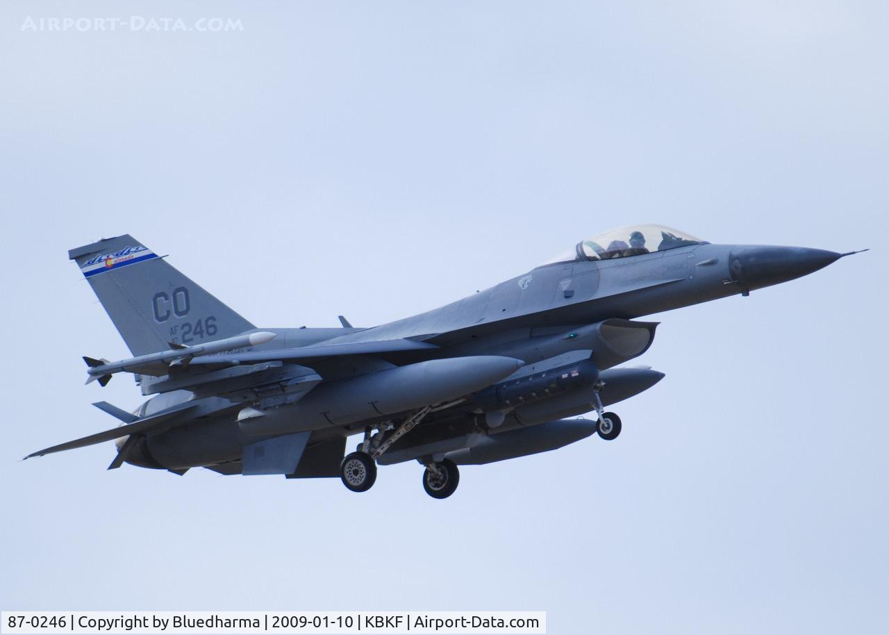 87-0246, General Dynamics F-16C Fighting Falcon C/N 5C-507, On final Lockheed Martin F-16C Falcon 120th Fighter Squadron at Buckley AFB, CO
