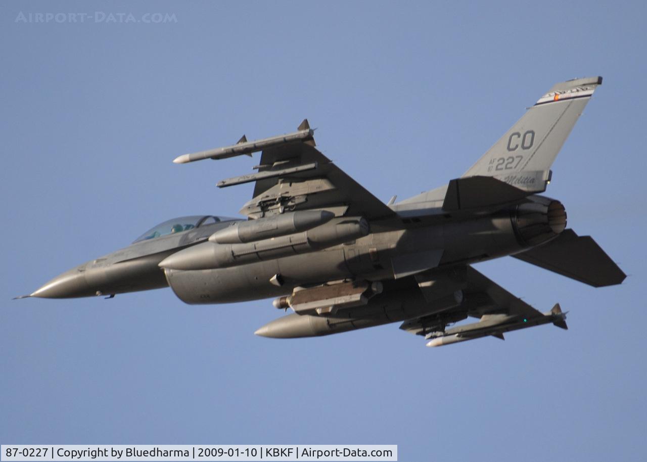 87-0227, 1987 General Dynamics F-16C Fighting Falcon C/N 5C-488, Takeoff Lockheed Martin F-16C Falcon 120th Fighter Squadron at Buckley AFB, CO