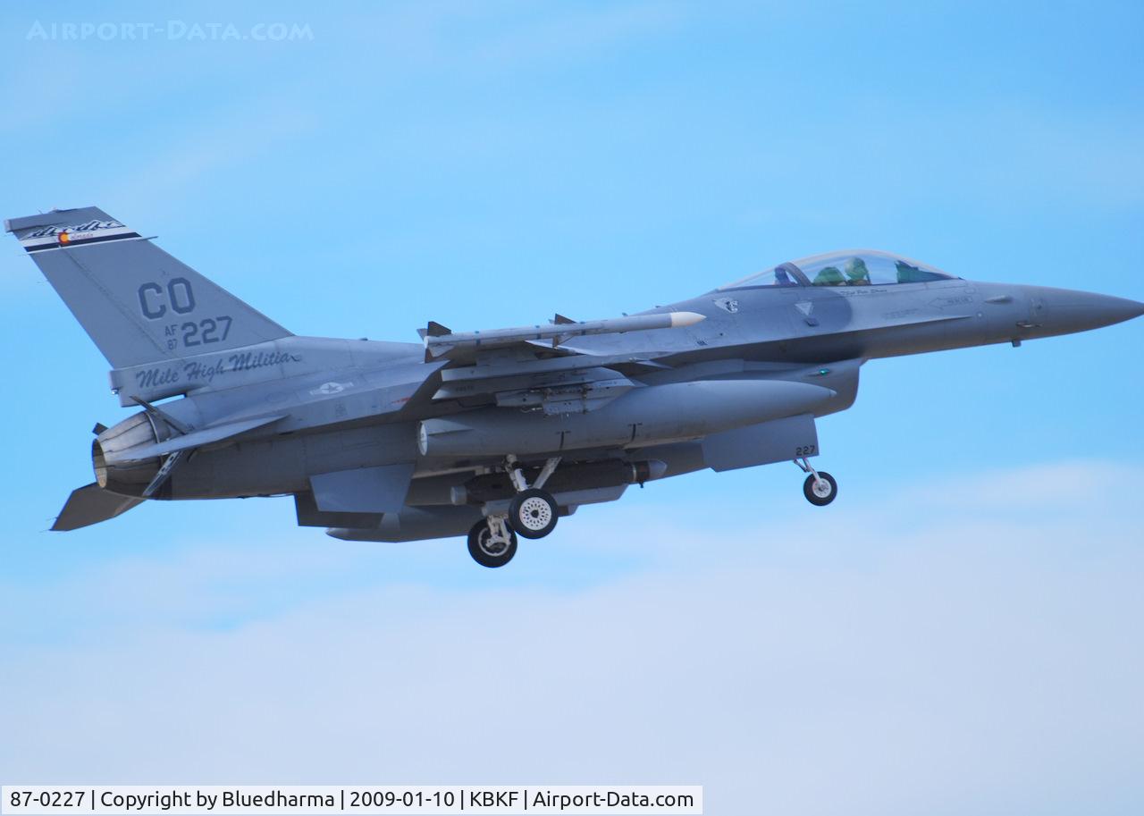 87-0227, 1987 General Dynamics F-16C Fighting Falcon C/N 5C-488, On Final Lockheed Martin F-16C Falcon 120th Fighter Squadron at Buckley AFB, CO