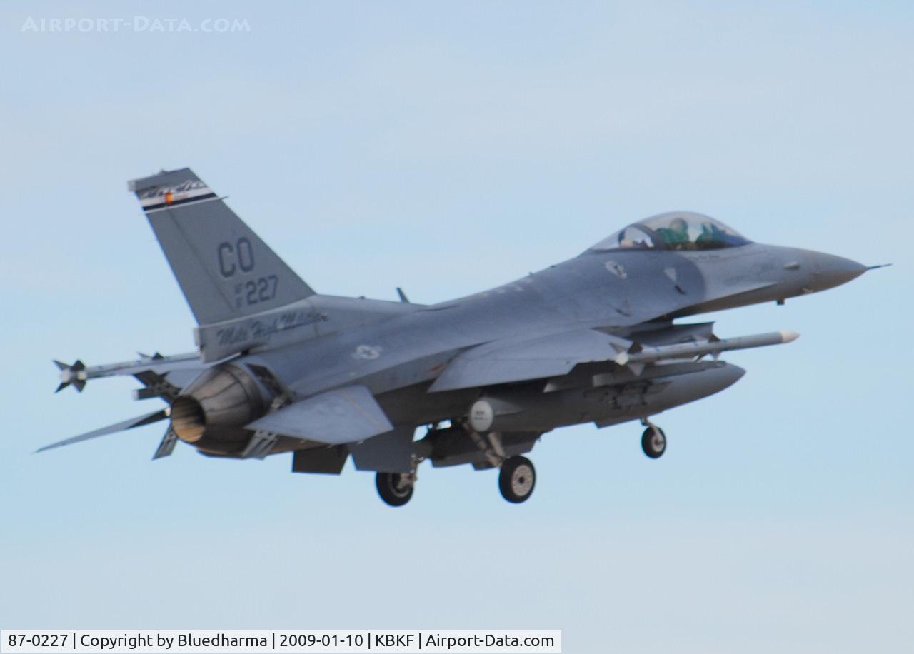 87-0227, 1987 General Dynamics F-16C Fighting Falcon C/N 5C-488, On Final Lockheed Martin F-16C Falcon 120th Fighter Squadron at Buckley AFB, CO