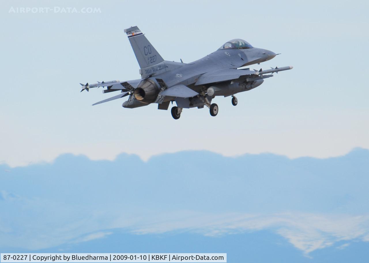 87-0227, 1987 General Dynamics F-16C Fighting Falcon C/N 5C-488, On Final Lockheed Martin F-16C Falcon 120th Fighter Squadron at Buckley AFB, CO