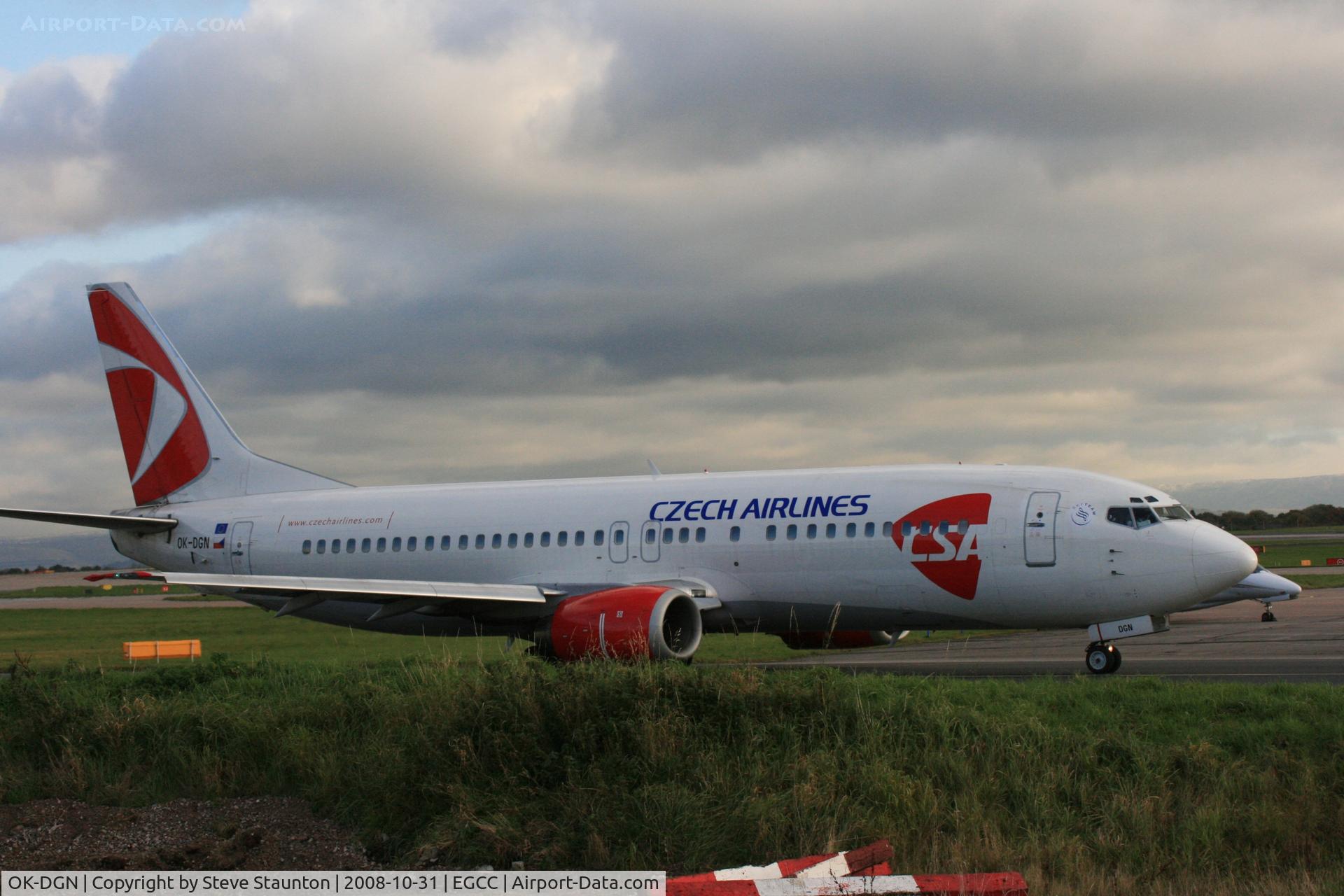 OK-DGN, Boeing 737-45S C/N 28474, Taken at Manchester Airport, October 2008