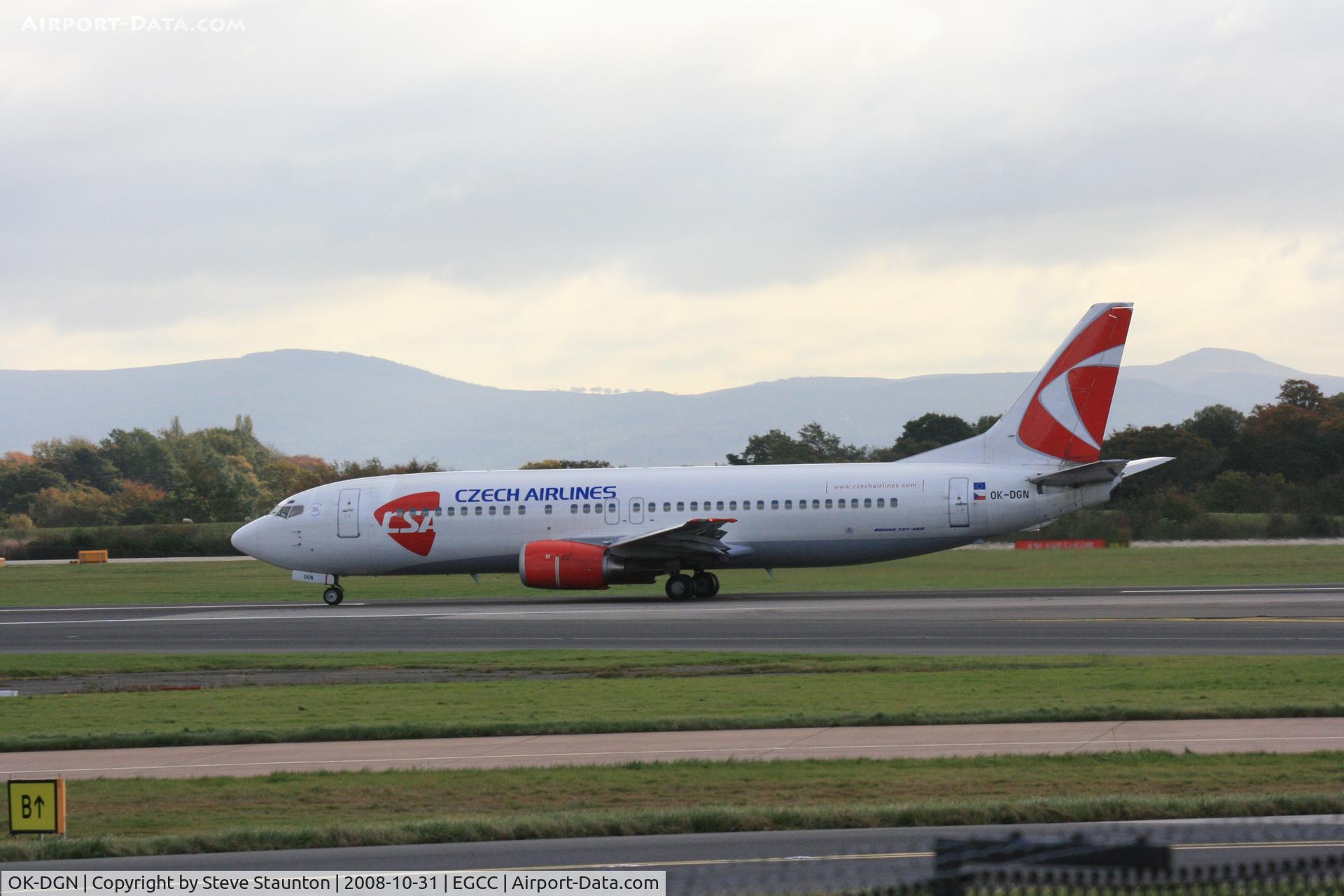 OK-DGN, Boeing 737-45S C/N 28474, Taken at Manchester Airport, October 2008