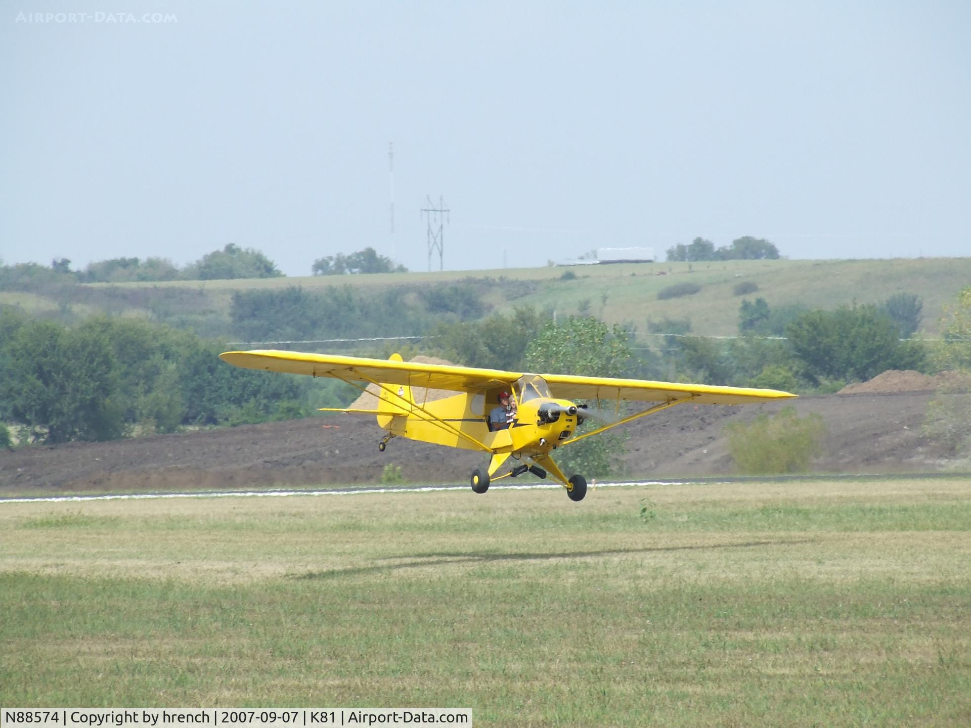 N88574, 1946 Piper J3C-65 Cub Cub C/N 16199, Piper Cub Miami Co airport days Sept 7, 2007