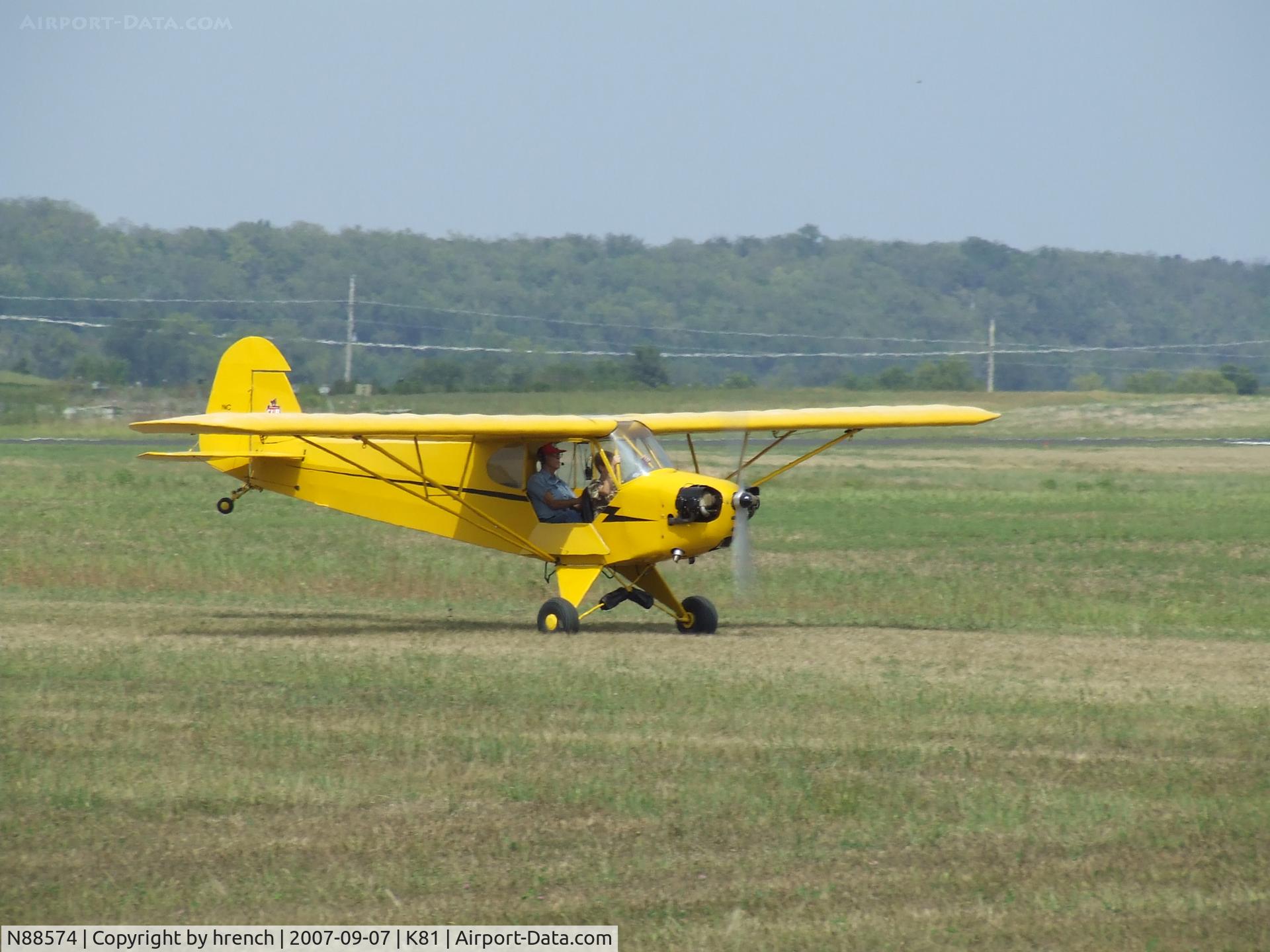 N88574, 1946 Piper J3C-65 Cub Cub C/N 16199, Piper Cub Miami Co airport days Sept 7, 2007