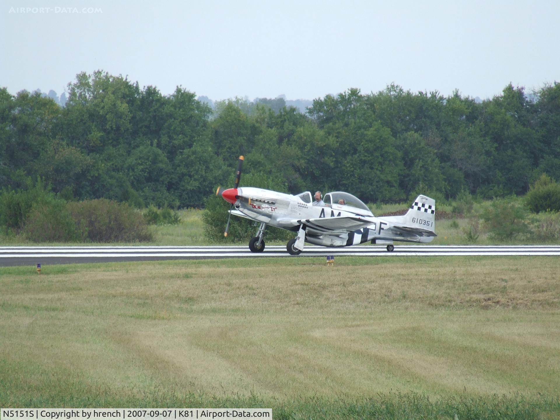 N5151S, 2006 North American P-51D Replica C/N 051, Replica P-51 at Miami Co Airport Day 2007