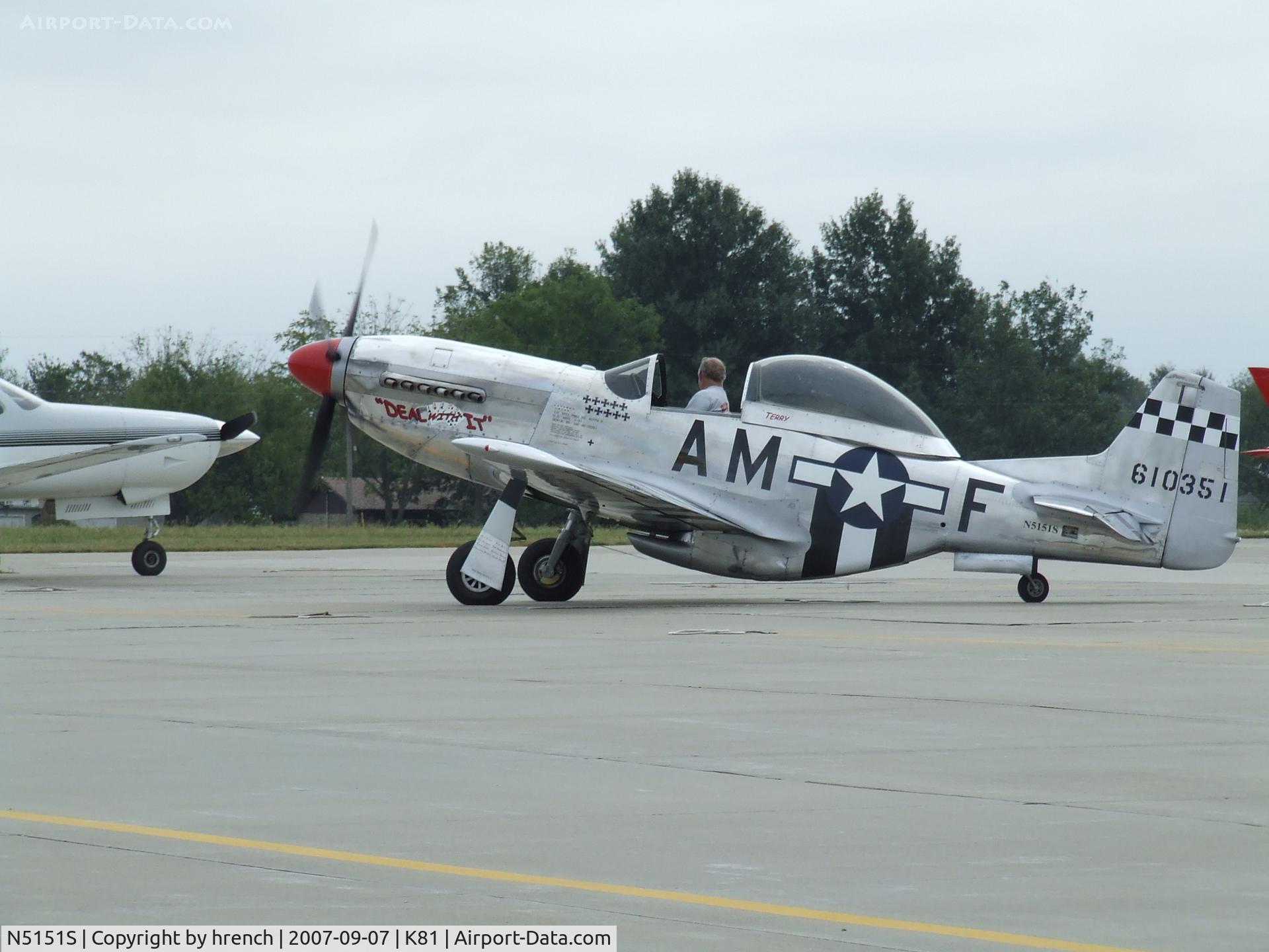 N5151S, 2006 North American P-51D Replica C/N 051, Replica P-51 at Miami Co Airport Day 2007
