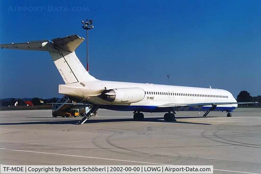 TF-MDE, 1988 McDonnell Douglas MD-83 (DC-9-83) C/N 49823, Flight to GRZ/LOWG