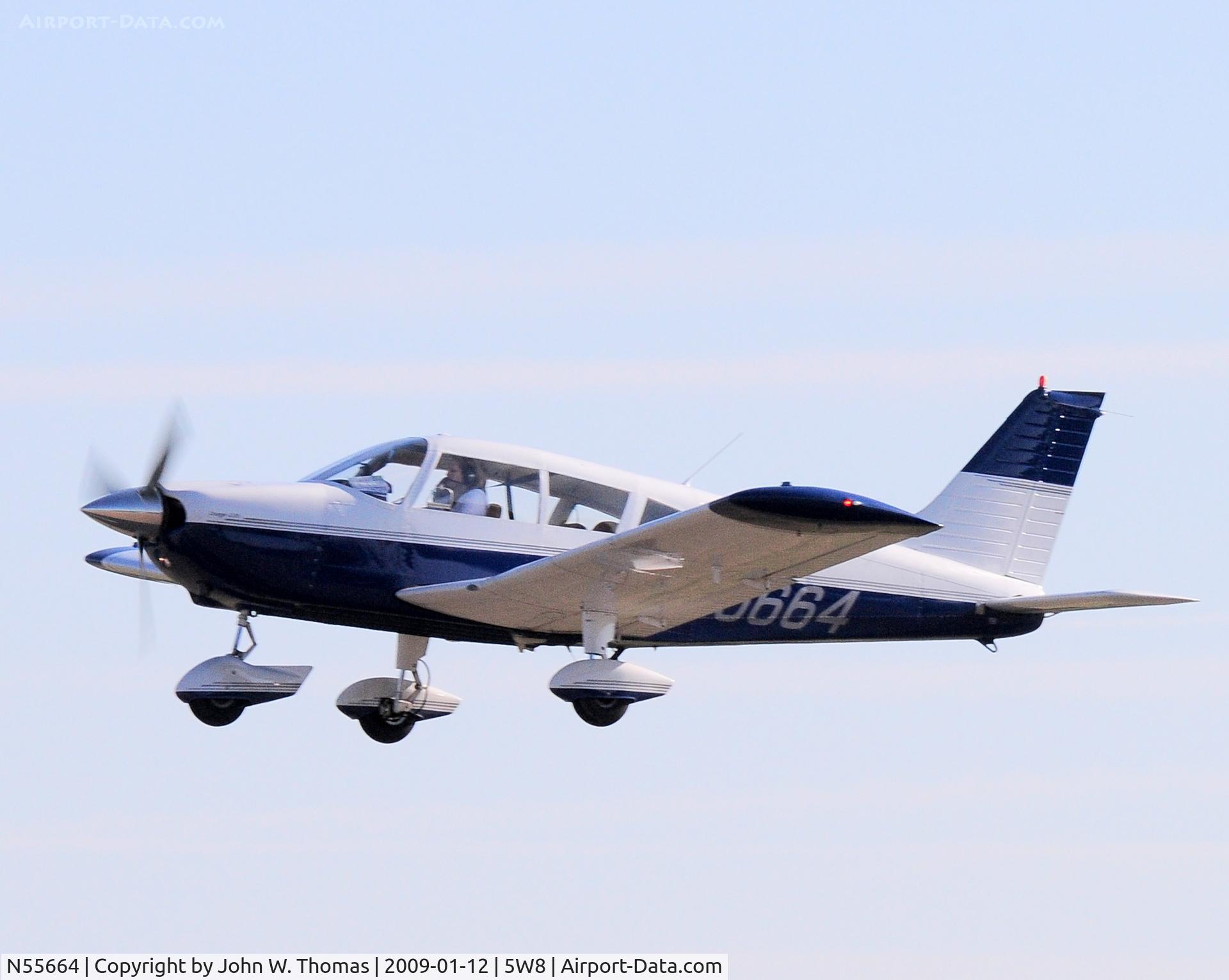 N55664, 1973 Piper PA-28-235 C/N 28-7310145, Departing runway 4