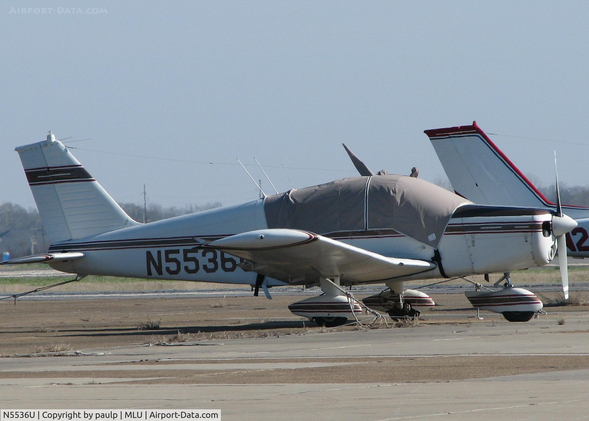 N5536U, 1969 Piper PA-28-140 C/N 28-26257, Parked at the Monroe,Louisiana airport.